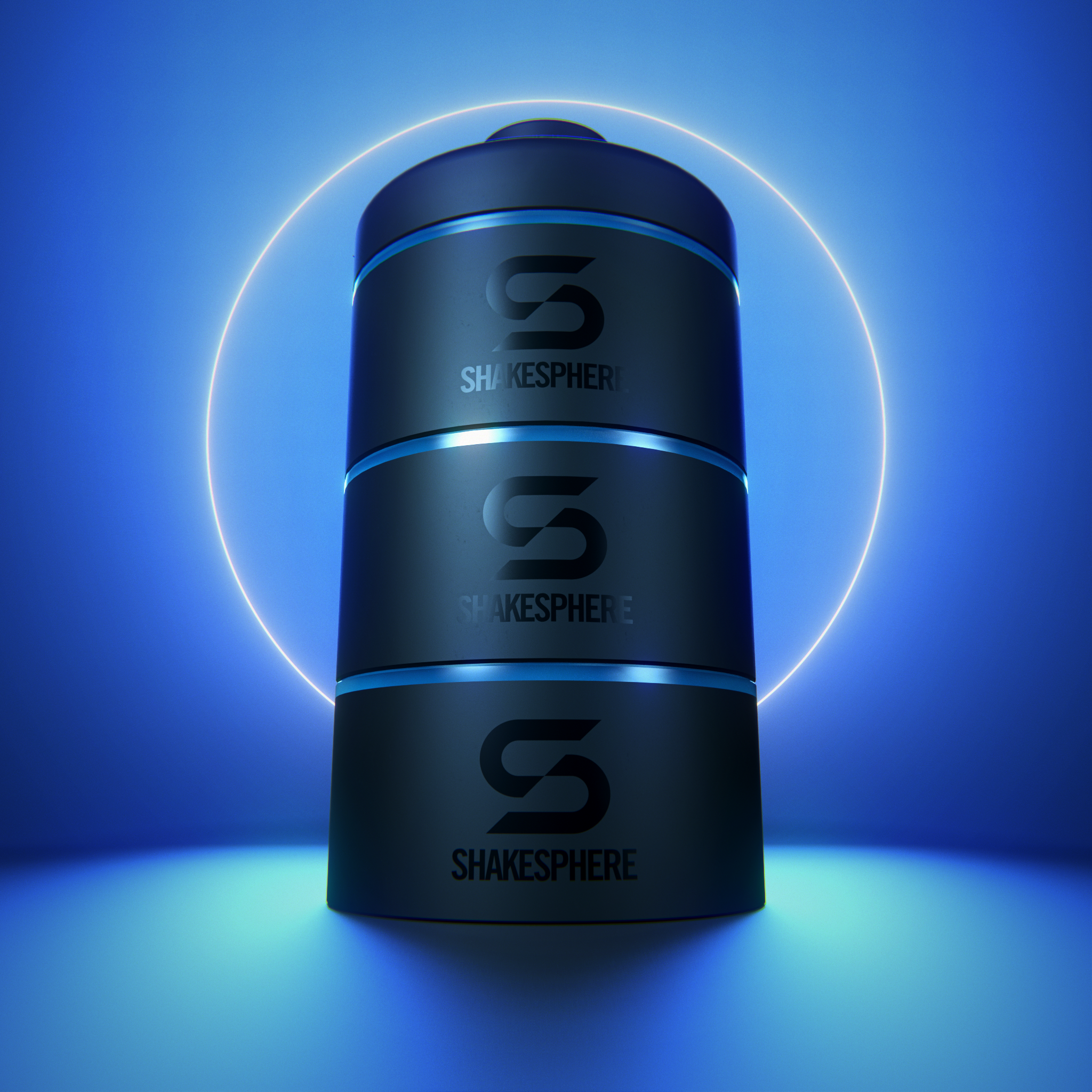 Protein Powder Stackable Storage Container 85g / 3oz, Cyan Blue