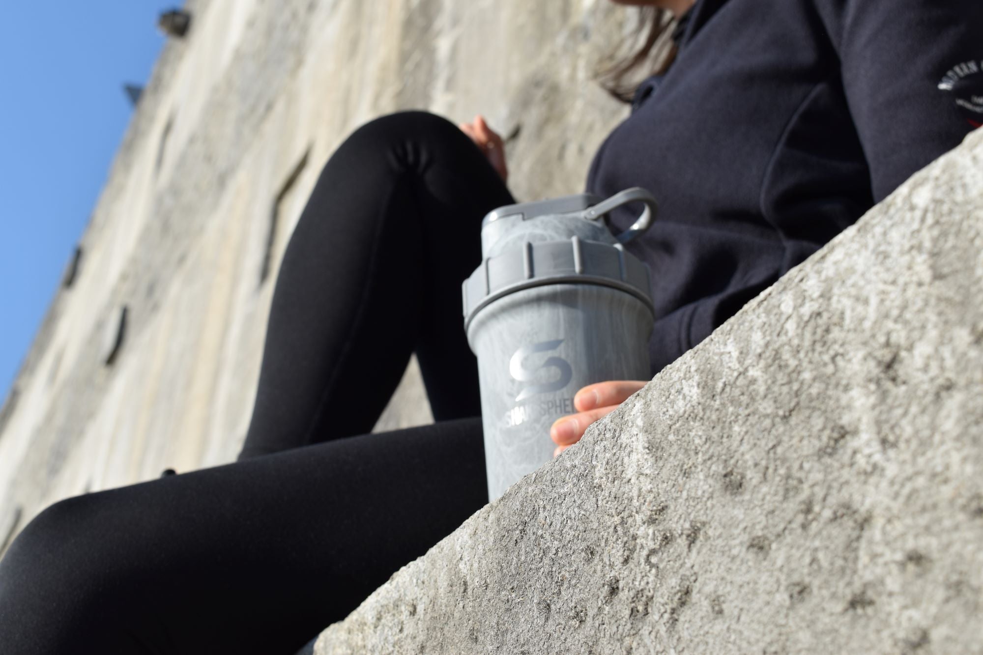 Protein shaker bottle 24.6 Fl Oz Double Wall Steel Concrete