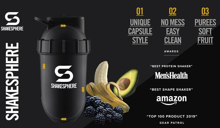 Multi-award winning shaker bottles - ShakeSphere
