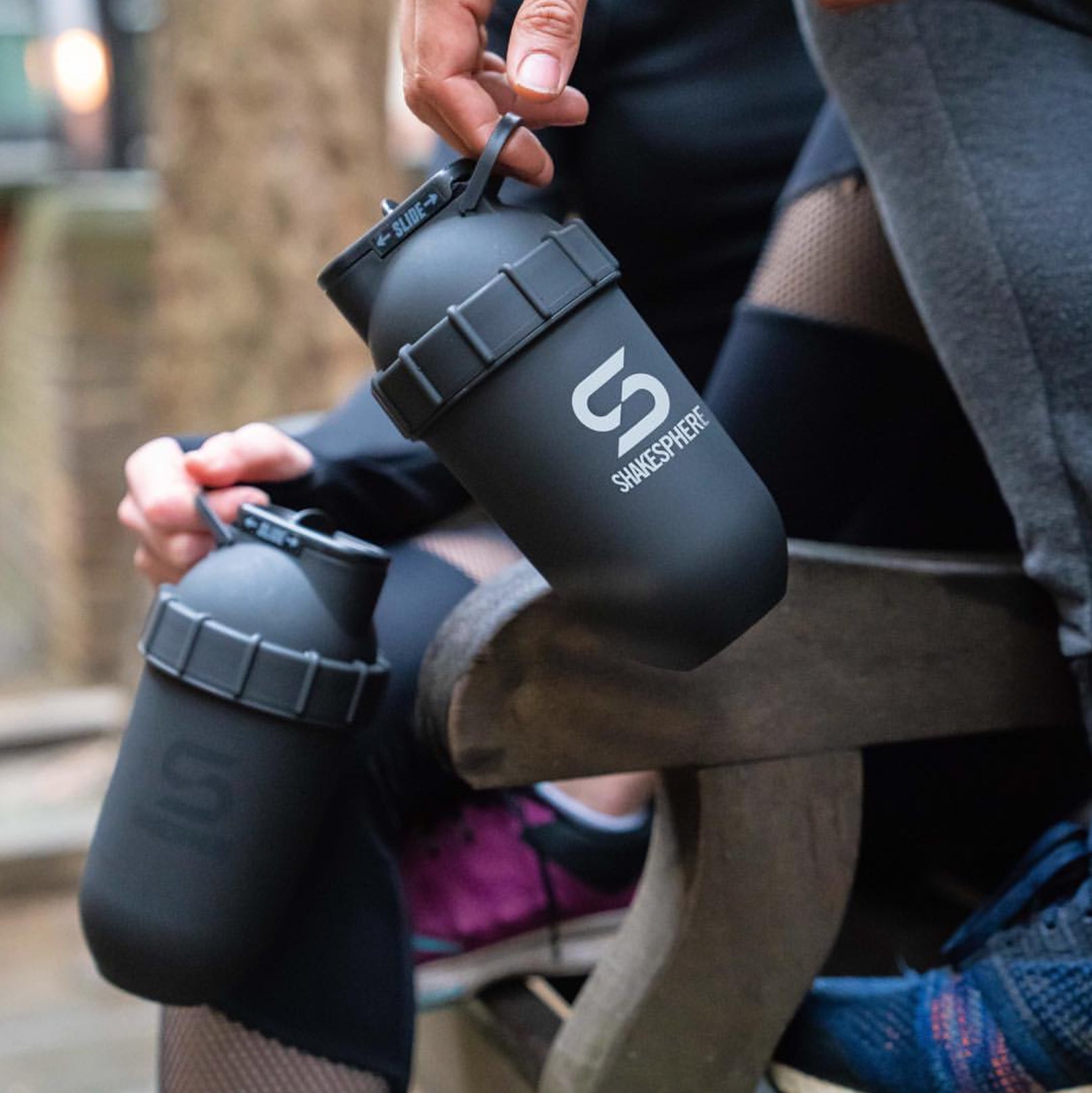 Protein shaker bottle 700mls "Tumbler Original" Matte Black/White Logo