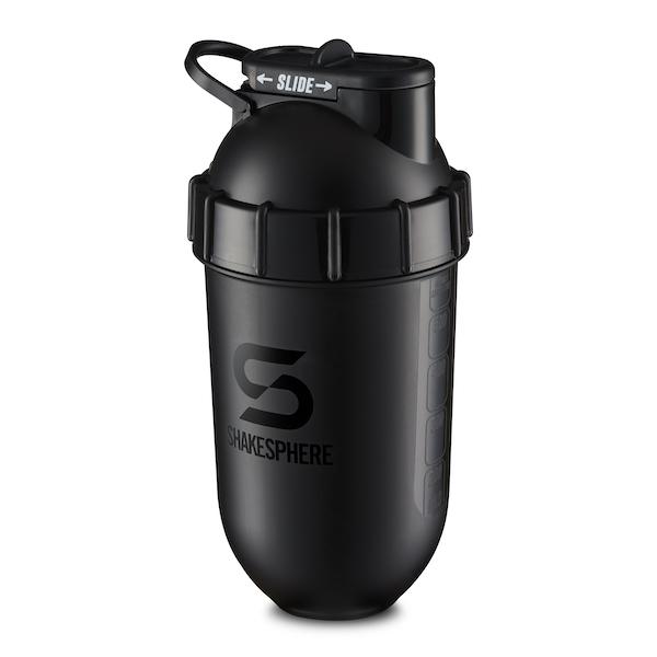 700mls ShakeSphere Tumbler Original Glossy Black/Black Logo - ShakeSphere 