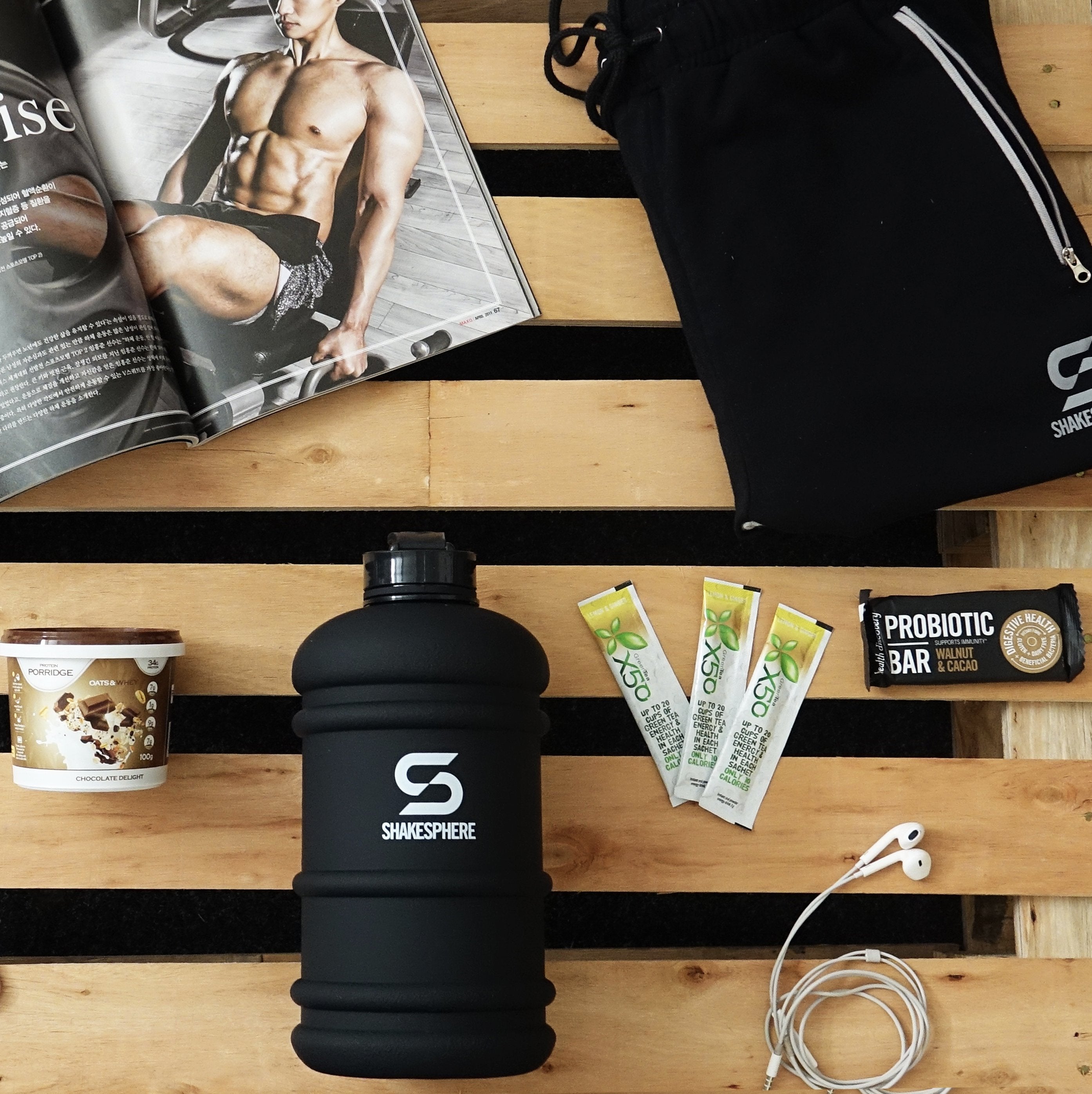Hydration Jug 2.2L Matte Black/White Logo