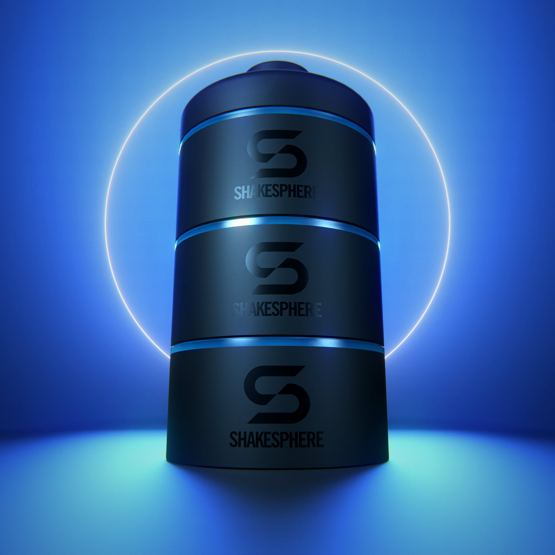 Protein Powder Stackable Storage Container 85g / 3oz, Cyan Blue