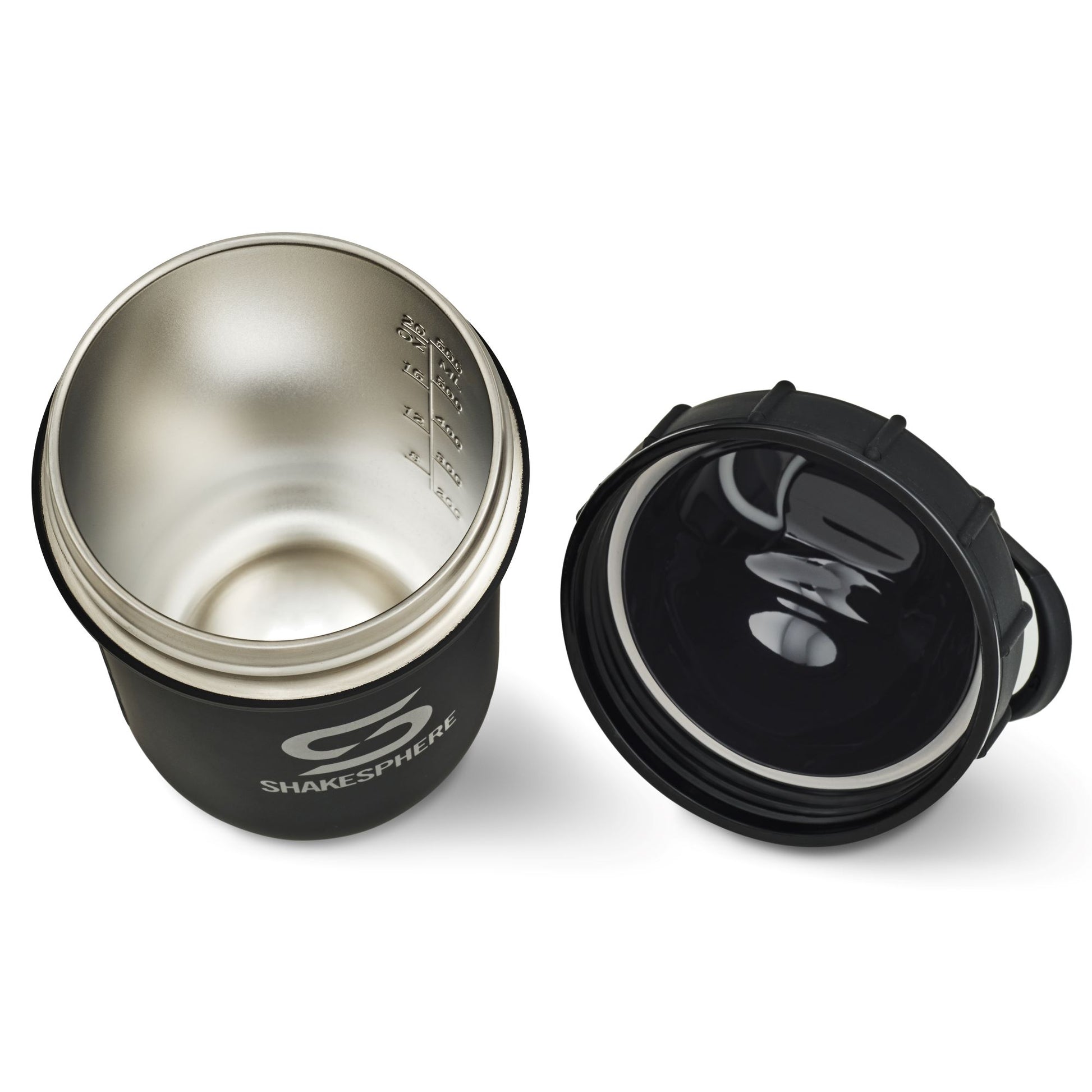 Protein shaker bottle 24.6 Fl Oz ShakeSphere Tumbler Double Wall Steel Matte Black
