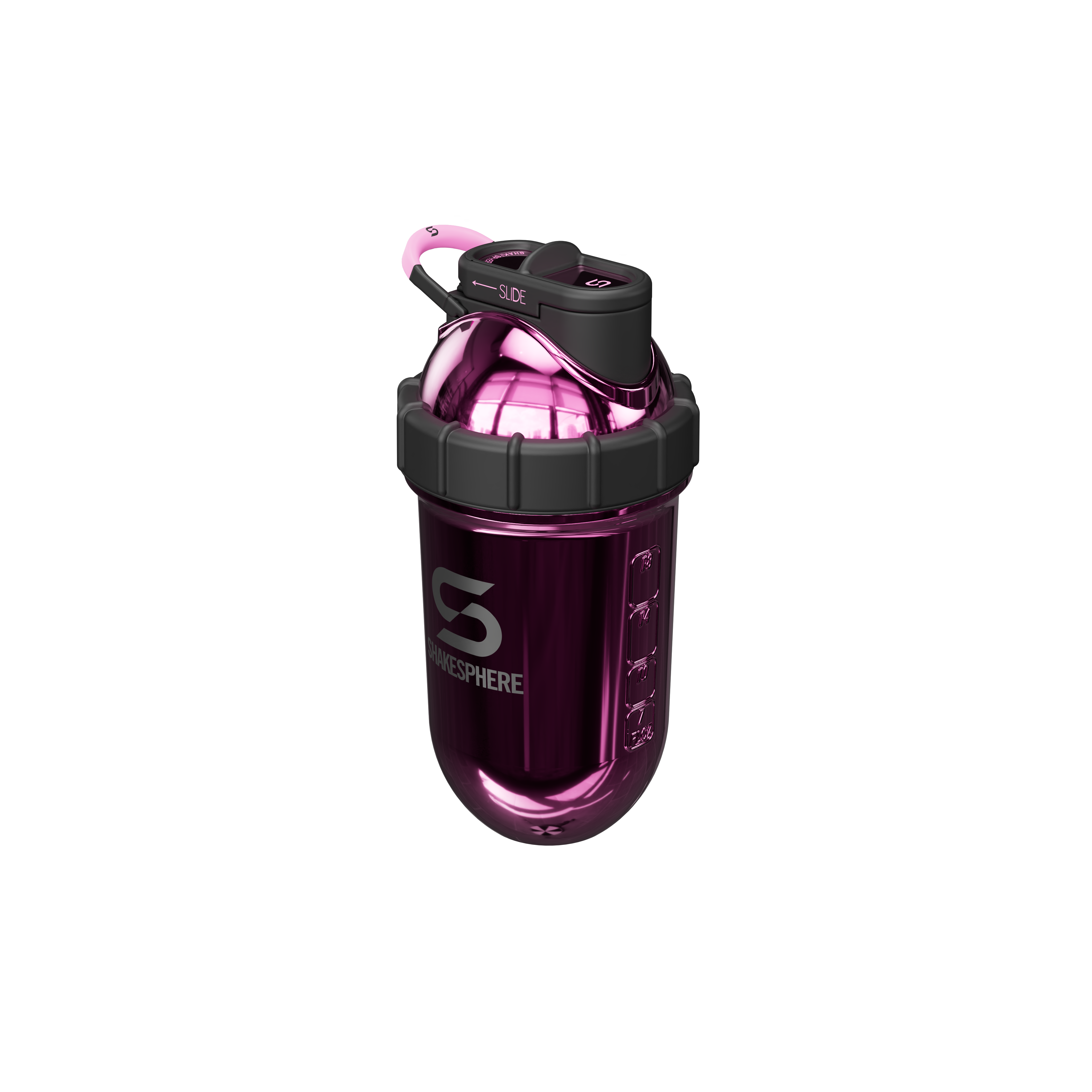 Protein shaker bottle 24.6 Fl Oz Double Wall Steel Mirrored Pink