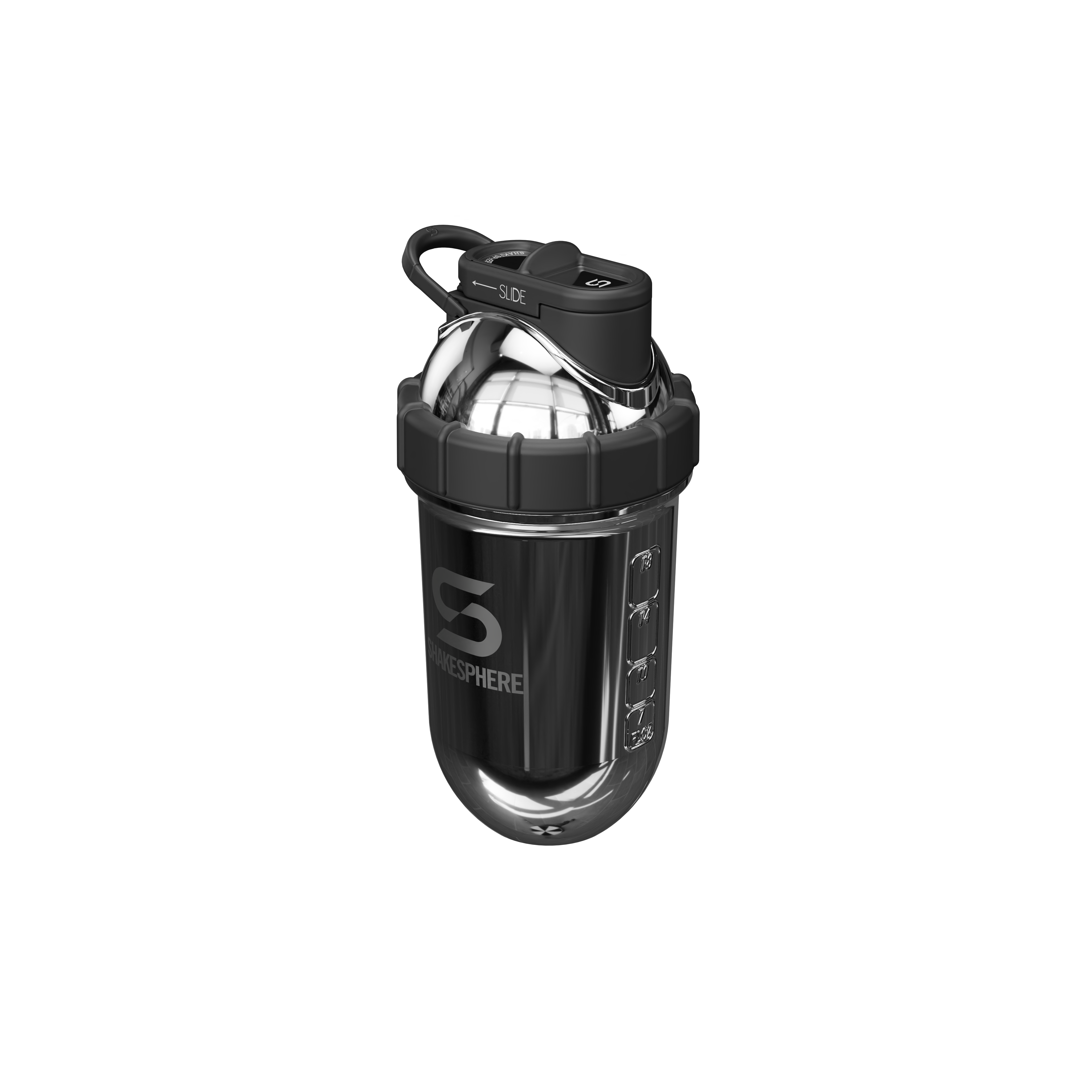 Protein shaker bottle 24.6 Fl Oz Double Wall Steel Mirrored Silver